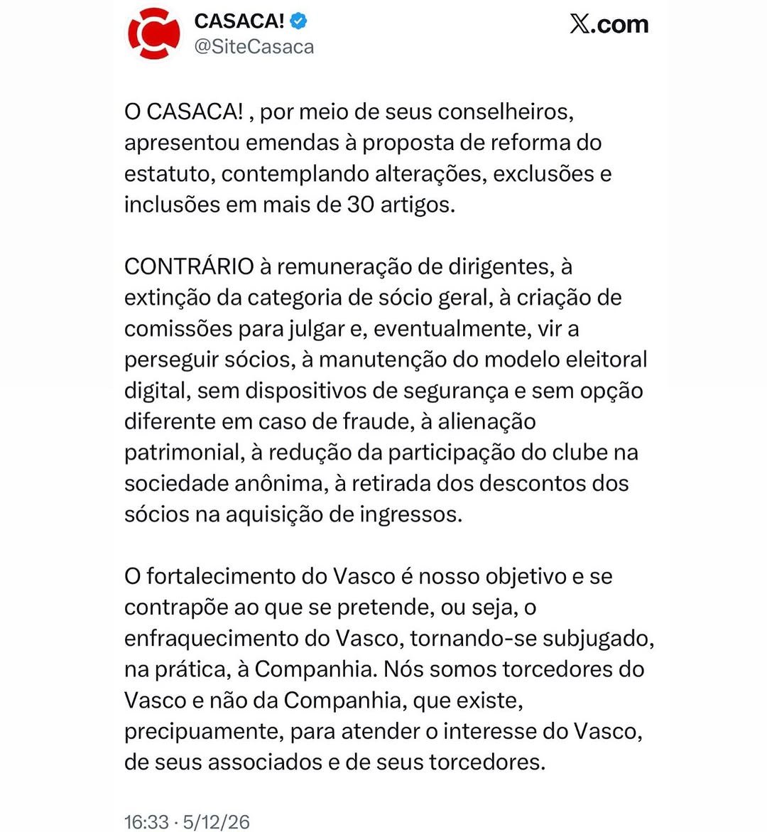casaca vasco conselho