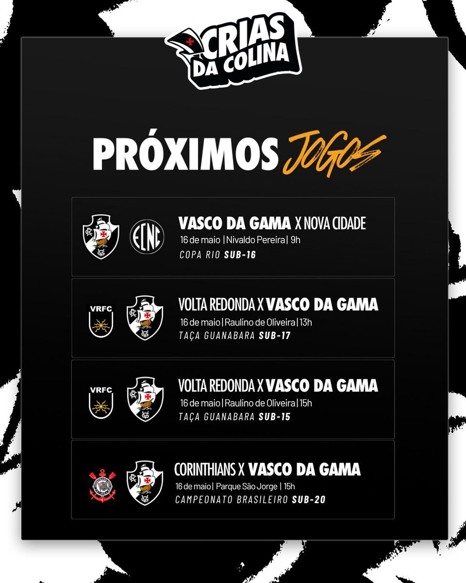 base vasco categorias formação