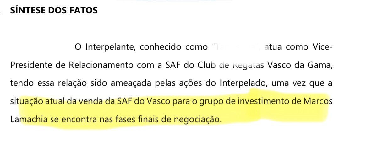 vasco saf negociação