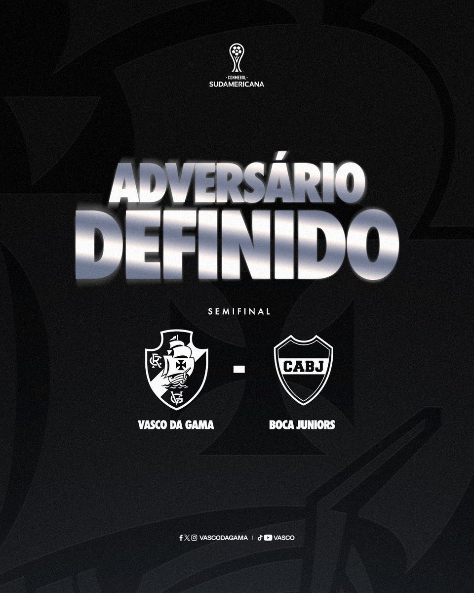 Vasco encara o Boca Juniors na semifinal da Sul-Americana: primeiro jogo na Argentina e decisão no Rio