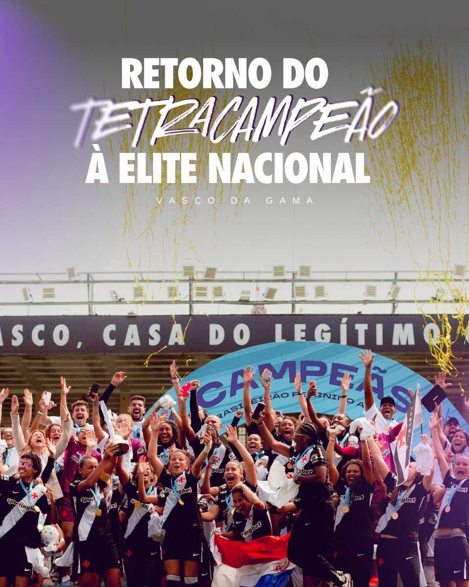 Vasco feminino quebra recorde nacional de público, massacra o Itabirito e volta à elite após 28 anos